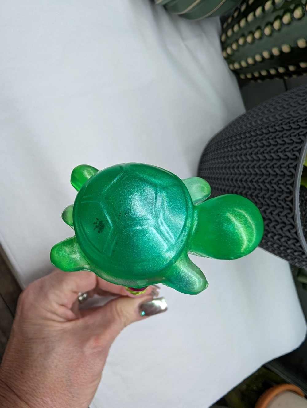 Beaded Fairy Wand/Plant/Garden Stake W/Resin Turtle Topper 🐢 - Picture 4 of 4